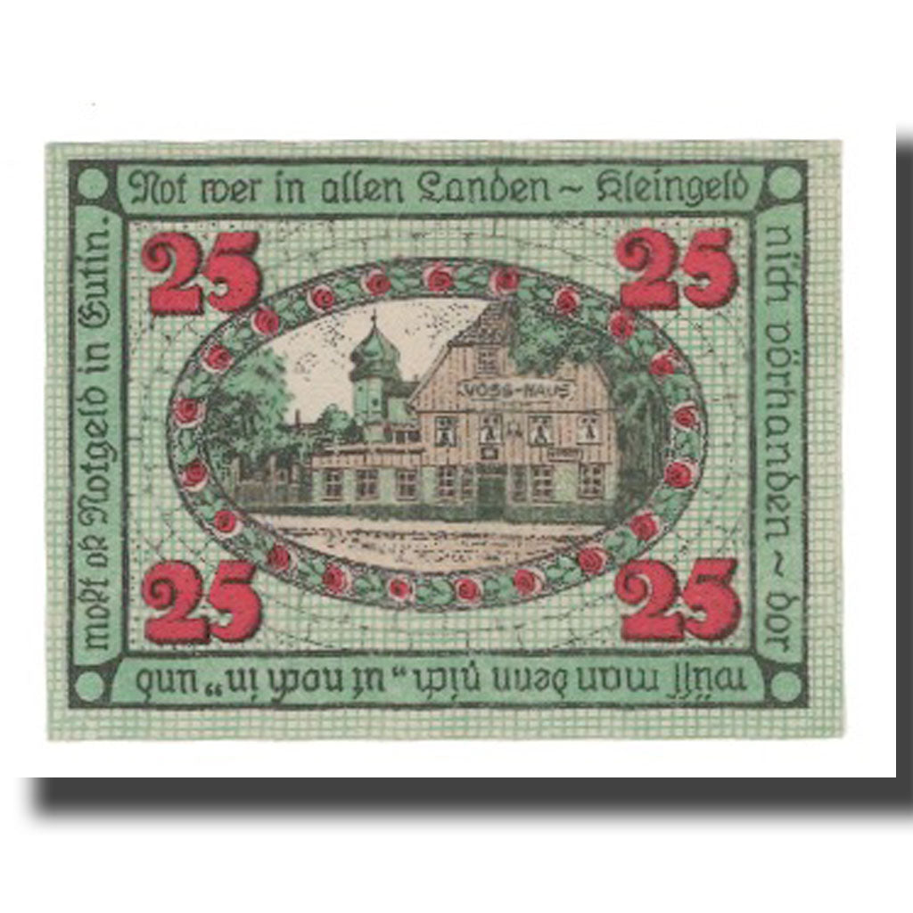 Banknote, Germany, Eutin Stadt, 25 Pfennig, batiment 1, 1920, AU(55-58)