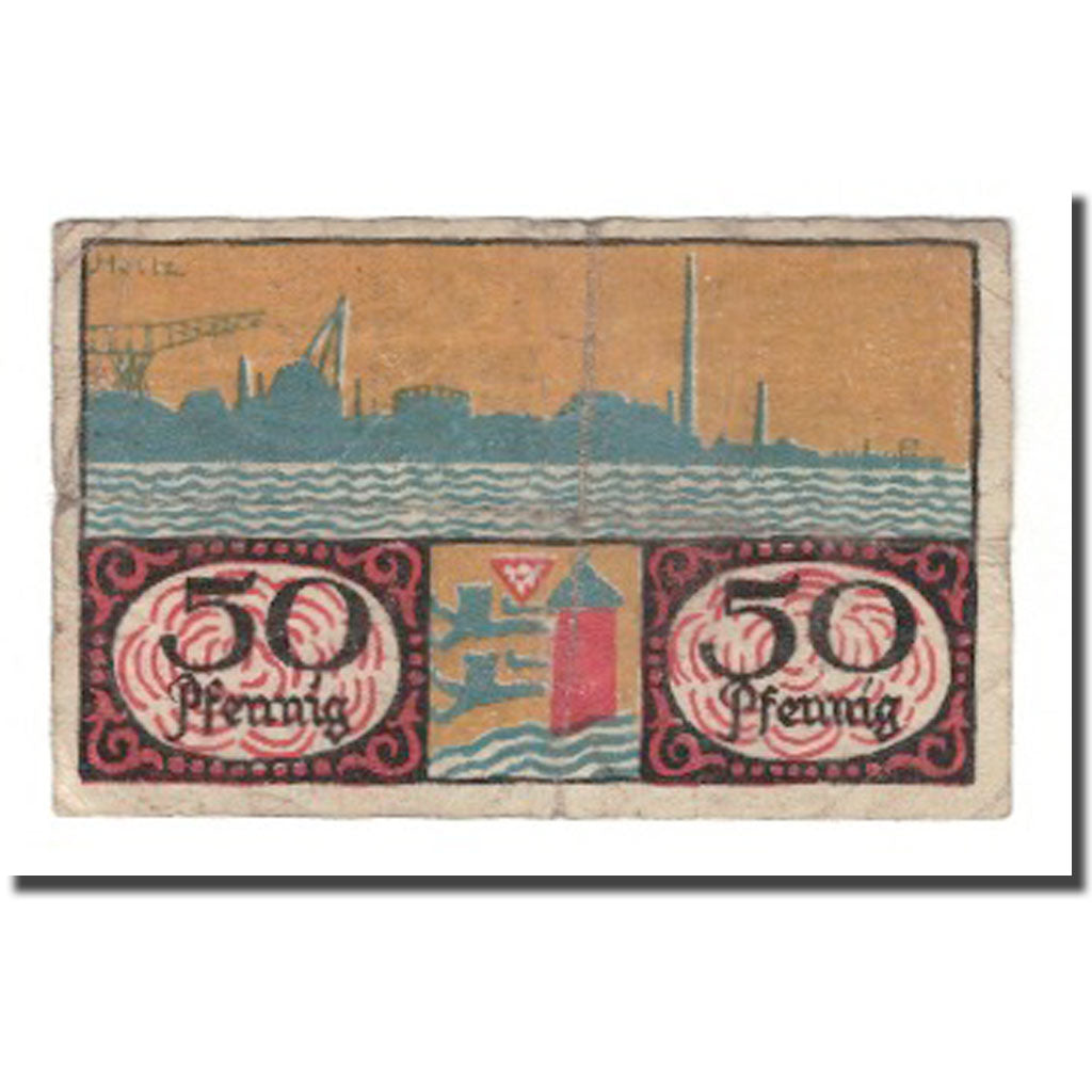 Banknote, Germany, Flensburg Stadt, 50 Pfennig, paysage, 1919, 1919-08-01