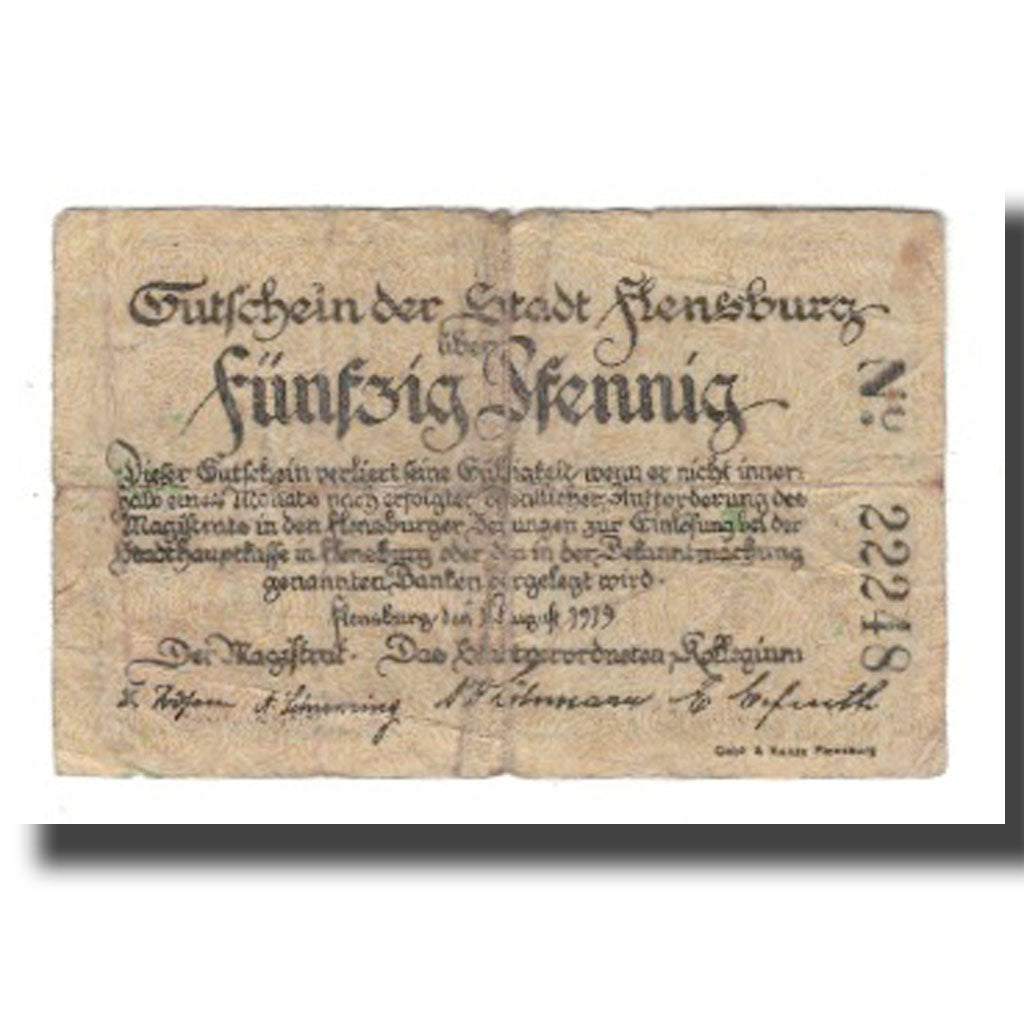 Banknote, Germany, Flensburg Stadt, 50 Pfennig, paysage 2, 1919, 1919-08-01
