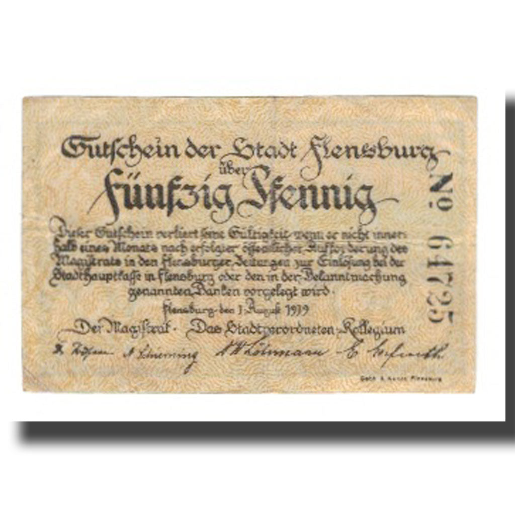 Banknote, Germany, Flensburg Stadt, 50 Pfennig, paysage 3, 1919, 1919-08-01