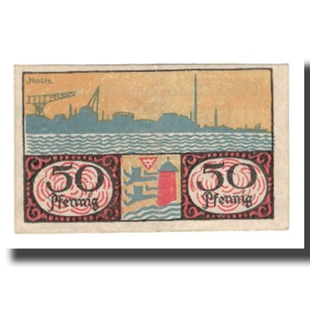 Billete, Alemania, Flensburg Stadt, 50 Pfennig, paysage 5, 1919, 1919-08-01