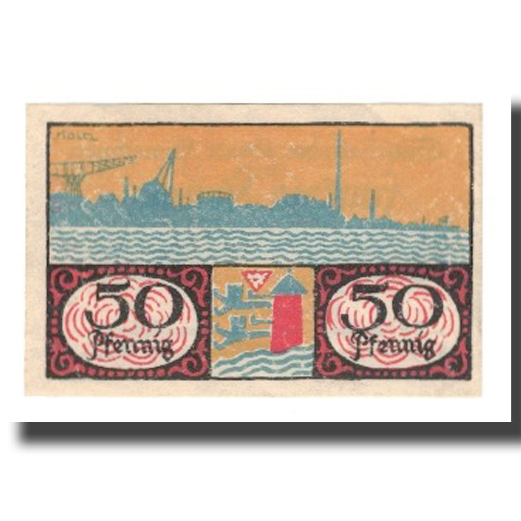 Banknote, Germany, Flensburg Stadt, 50 Pfennig, paysage 7, 1919, 1919-08-01