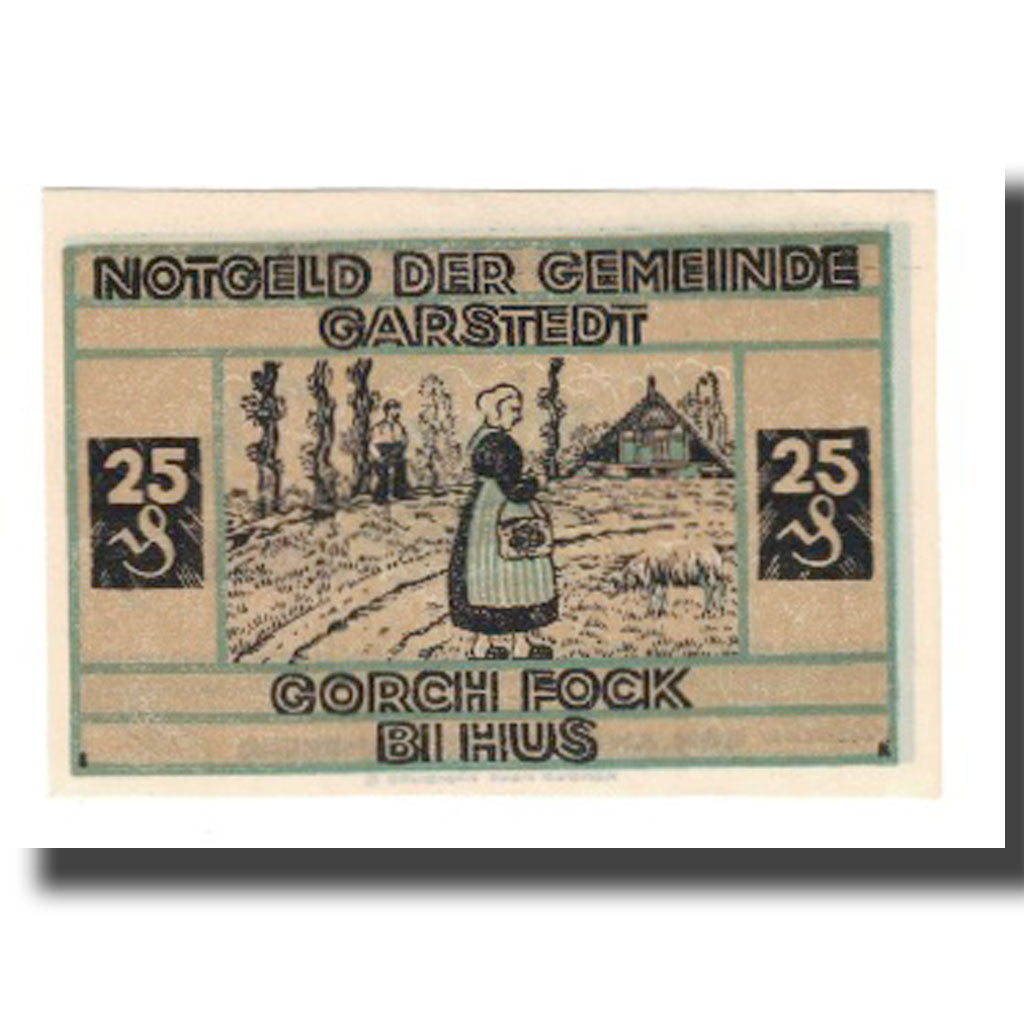 Banknote, Germany, Garstedt, 25 Pfennig, personnage, undated (1921), AU(55-58)