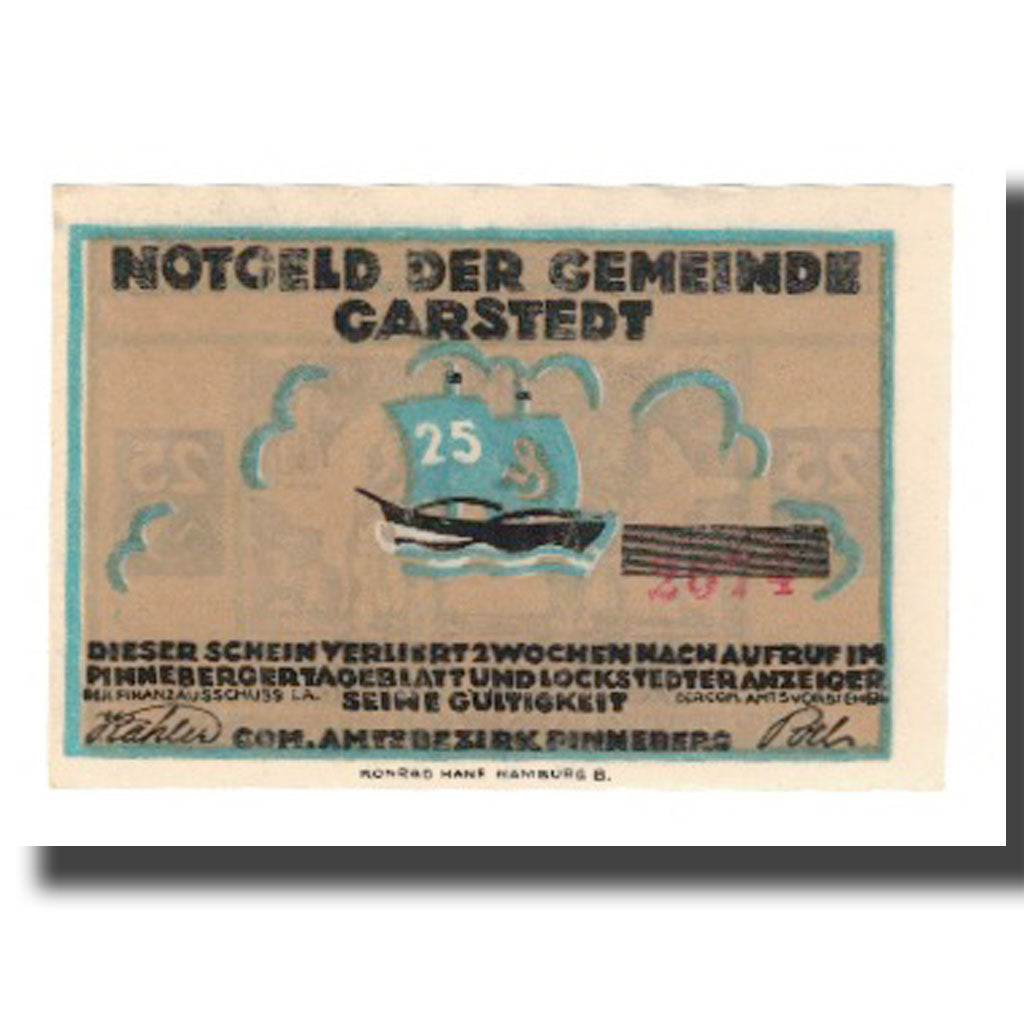 Banknote, Germany, Garstedt, 25 Pfennig, personnage 1, undated (1921)
