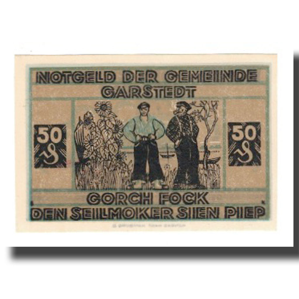 Banknote, Germany, Garstedt, 50 Pfennig, personnage 2, undated (1921)