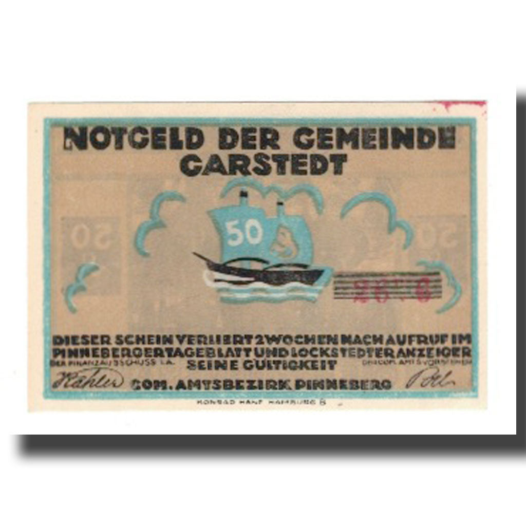 Geldschein, Deutschland, Garstedt, 50 Pfennig, personnage 3, undated (1921), VZ