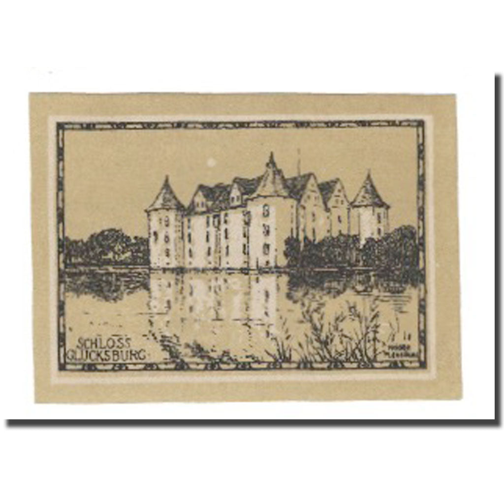 Geldschein, Deutschland, Glücksburg Stadt, 25 Pfennig, chateau 5, 1920, VZ