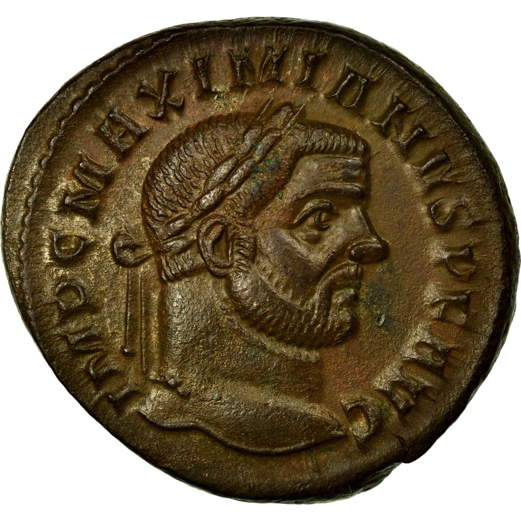 Moneta, Maximianus, Follis, 286-305, Ticinum, AU(55-58), Miedź, Cohen:179