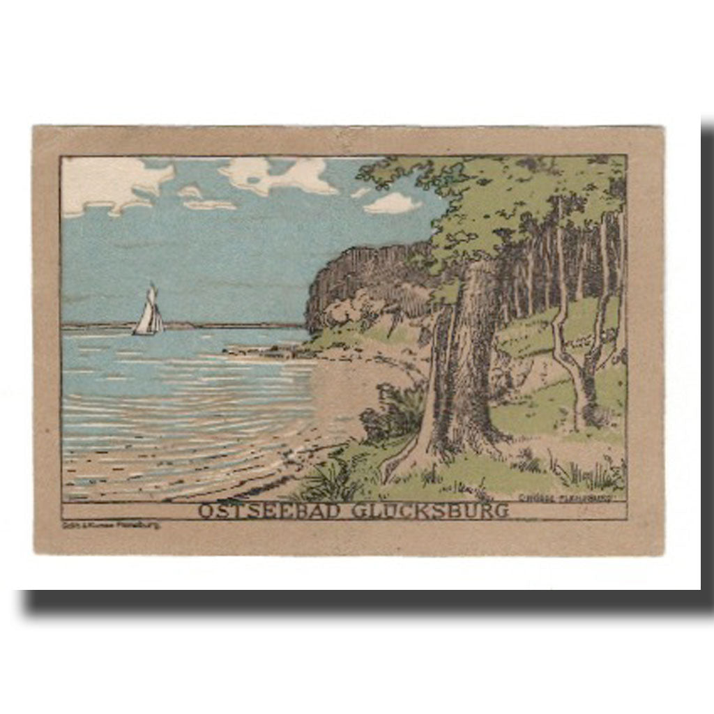 Biljet, Duitsland, Glücksburg Stadt, 50 Pfennig, paysage 1, 1920, TTB+