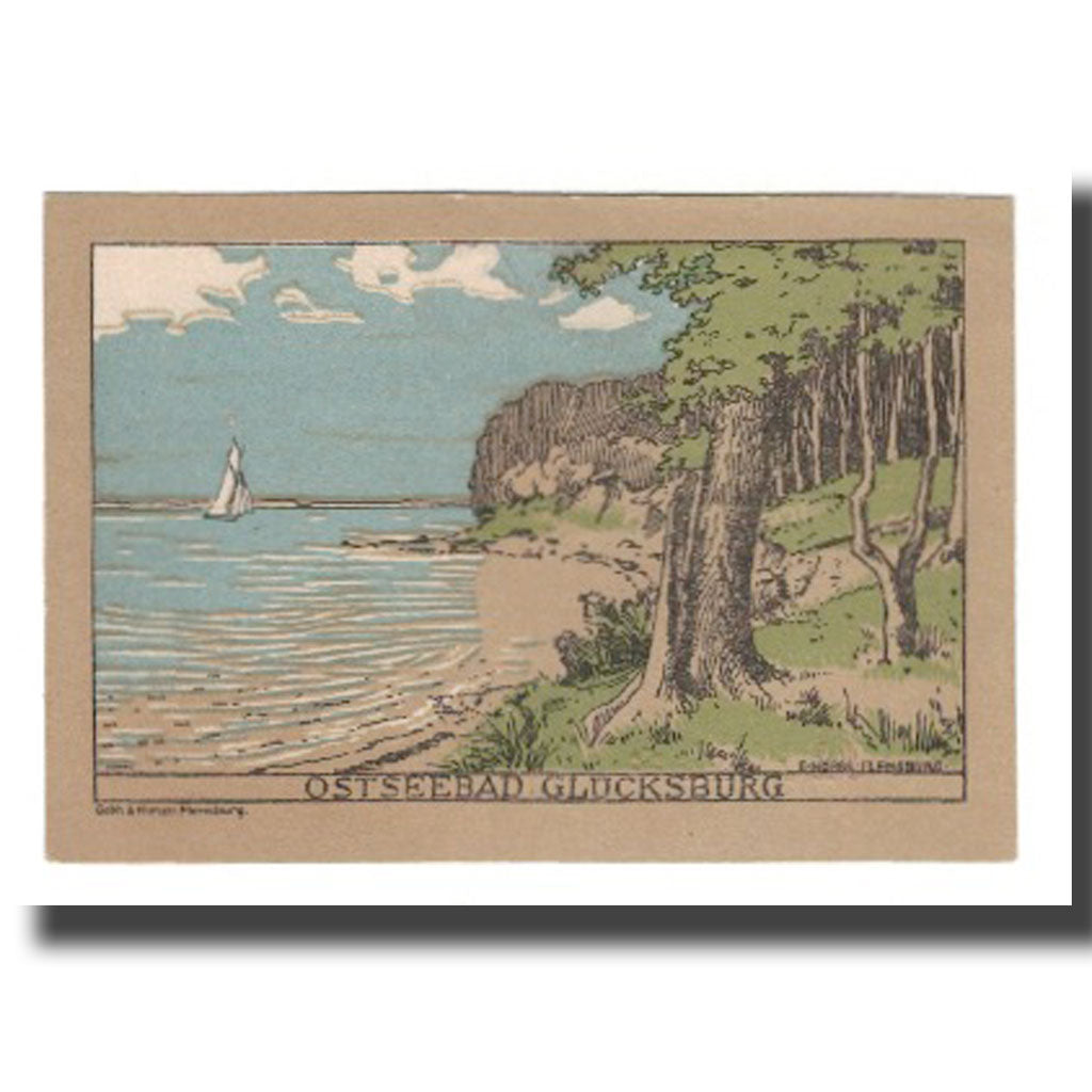 Banknote, Germany, Glücksburg Stadt, 50 Pfennig, paysage 3, 1920, AU(55-58)