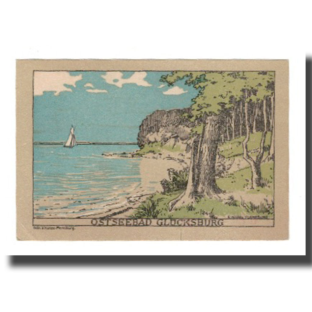 Geldschein, Deutschland, Glücksburg Stadt, 50 Pfennig, paysage 5, 1920, VZ