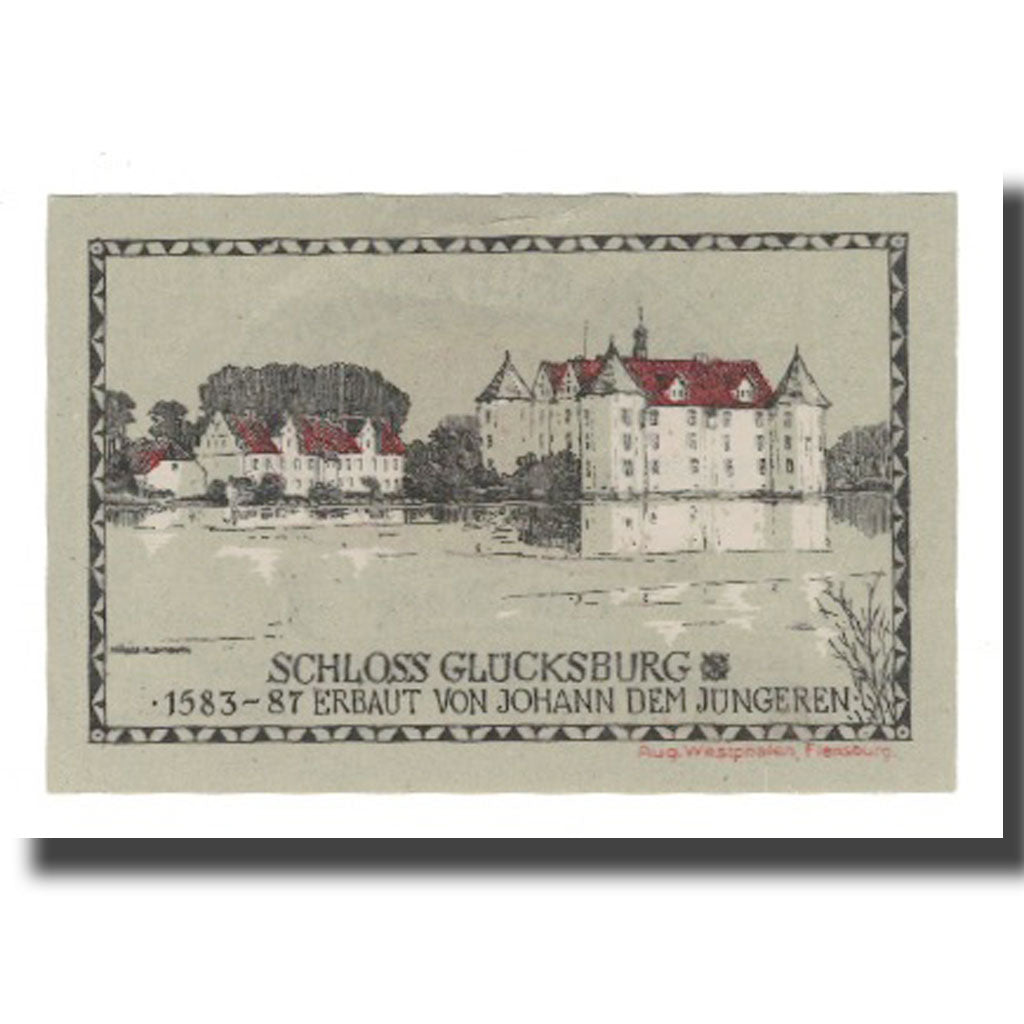 Banconote, Germania, Glücksburg Stadt, 1 Mark, paysage 5, 1920, SPL-