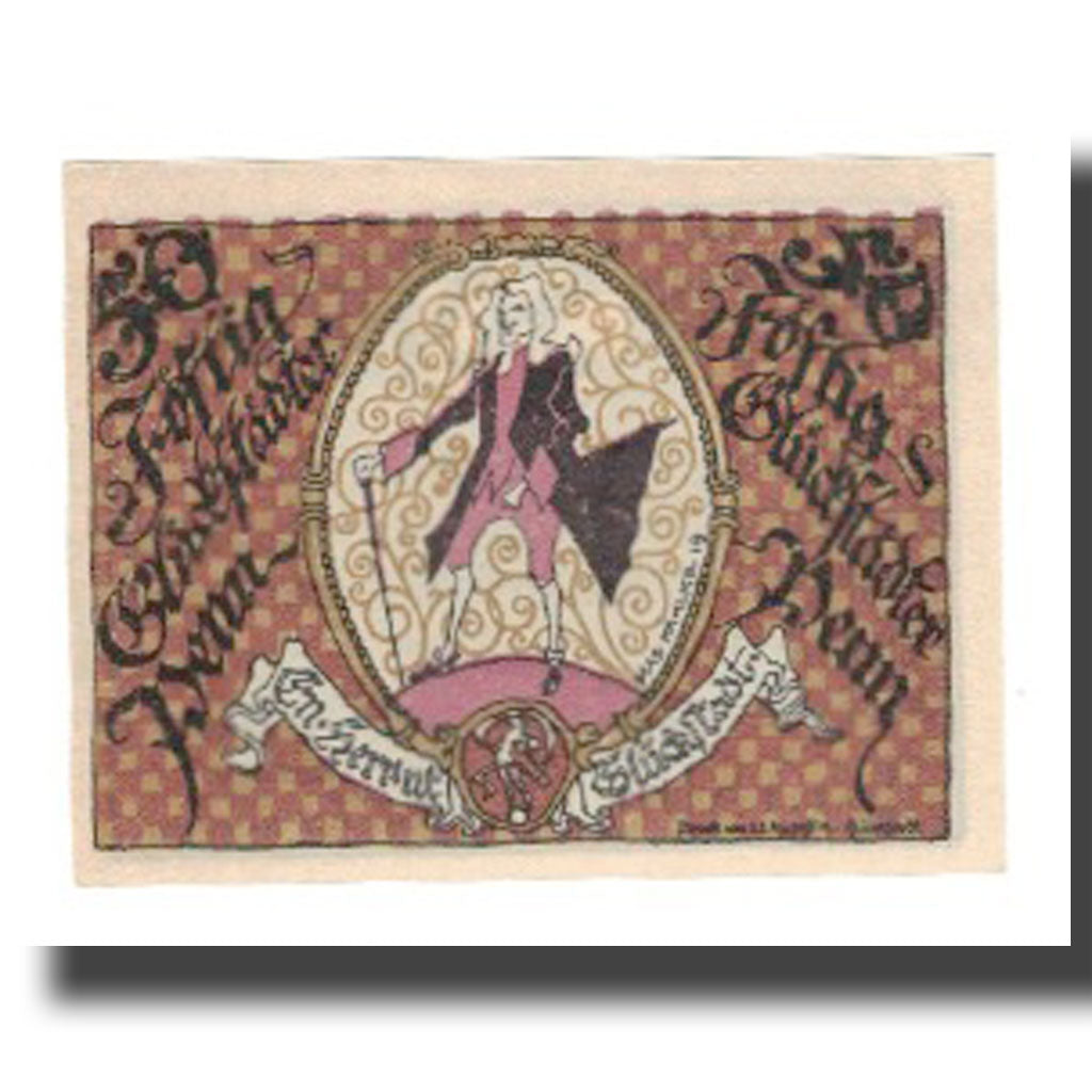 Banconote, Germania, Glückstadt Stadt, 50 Pfennig, personnage, 1919