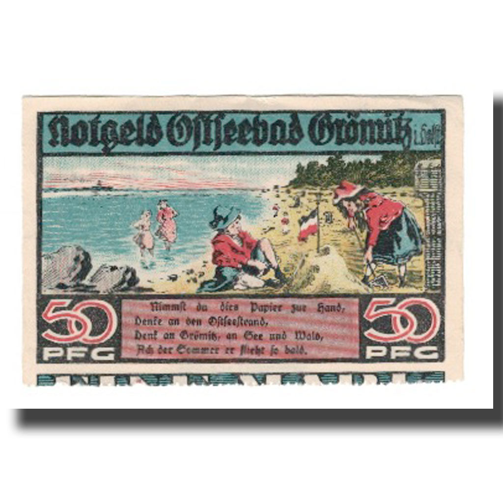Geldschein, Deutschland, Grömitz Gemeinde, 50 Pfennig, personnage, 1921