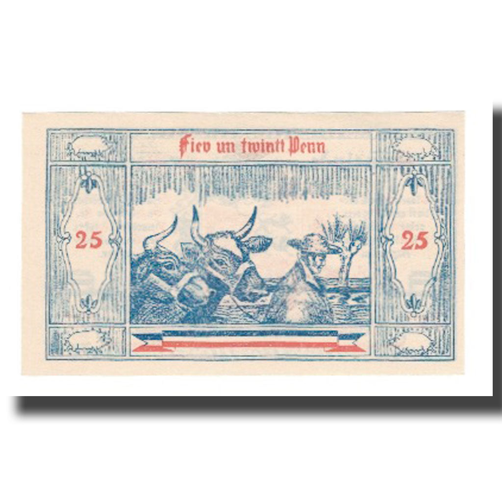 Geldschein, Deutschland, Groß Nordende Gemeinde, 25 Pfennig, personnage, 1921