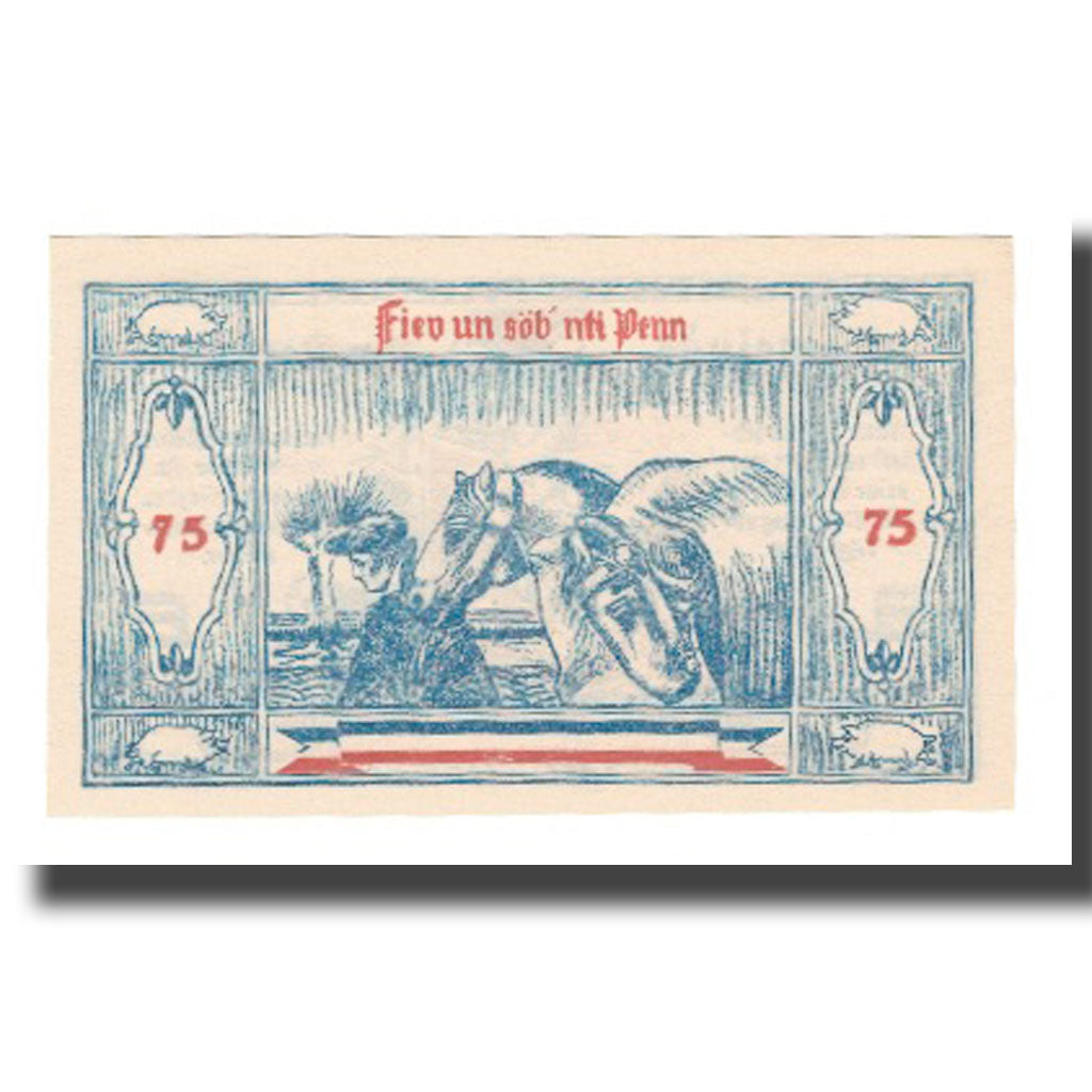 Banknote, Germany, Groß Nordende Gemeinde, 75 Pfennig, chevaux, 1921