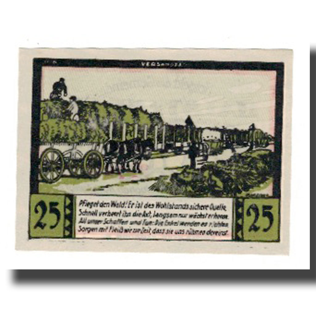 Geldschein, Deutschland, Halstenbek, 25 Pfennig, paysage, undated (1921), VZ