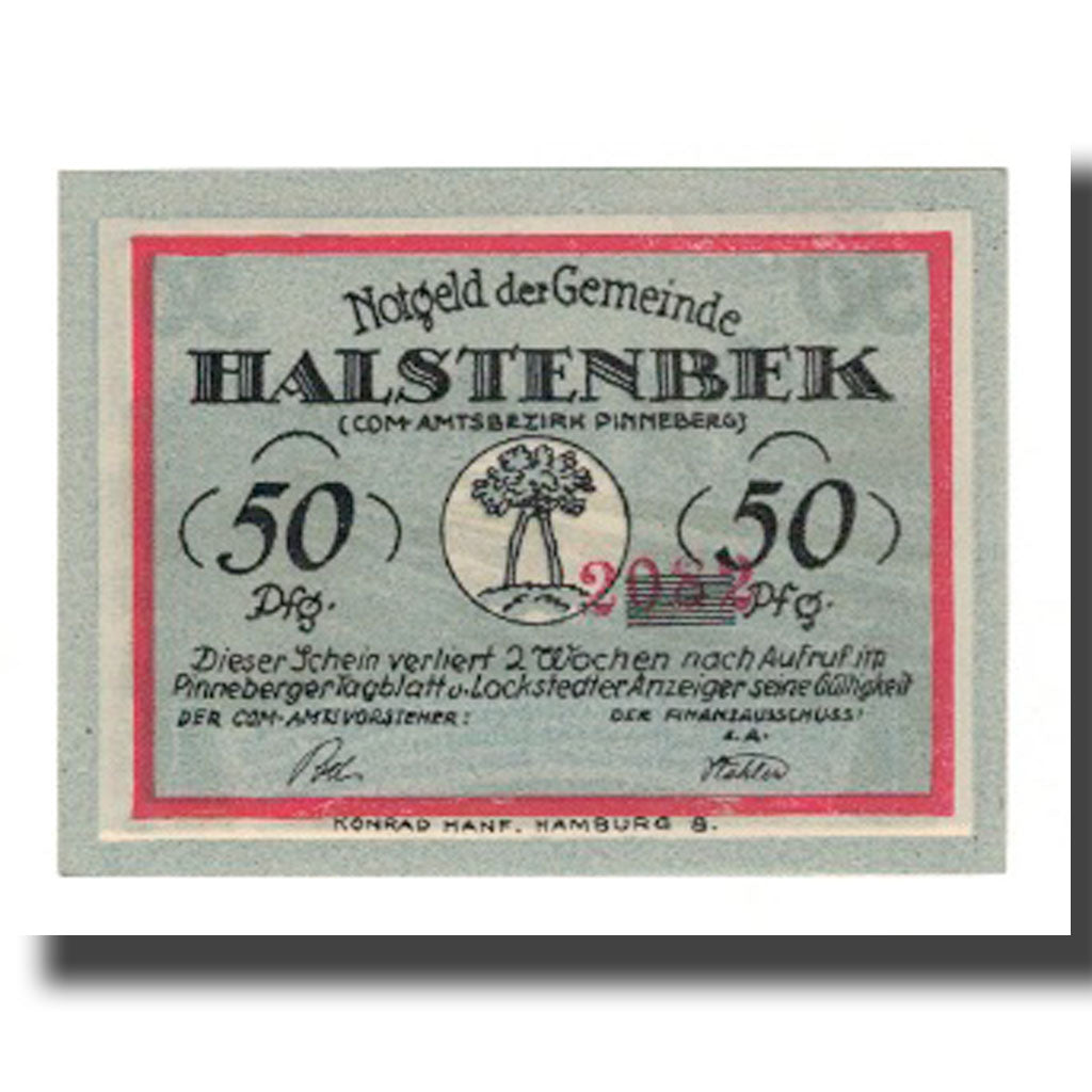 Banknote, Germany, Halstenbek, 50 Pfennig, personnage, undated (1921)