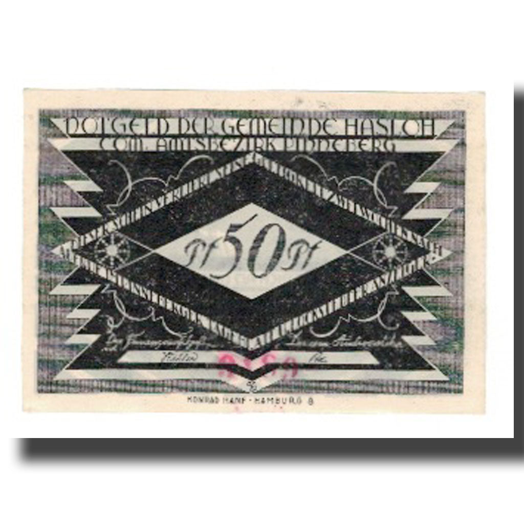 Banknote, Germany, Hasloh Gemeinde, 50 Pfennig, personnage, 1921, AU(55-58)