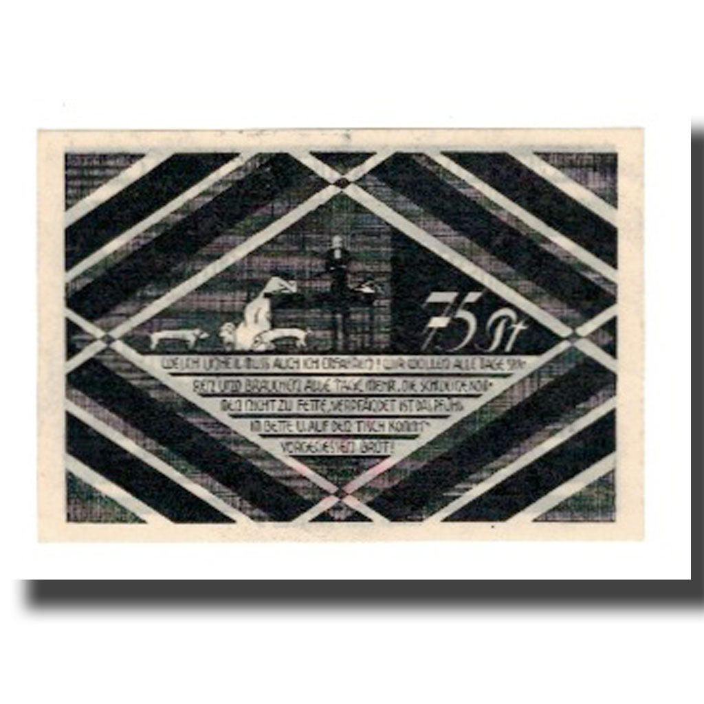 Geldschein, Deutschland, Hasloh Gemeinde, 75 Pfennig, personnage, 1921, VZ