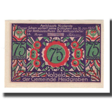Nota, Alemanha, Heidgraben Gemeinde, 75 Pfennig, personnage, 1922, 1922-12-31