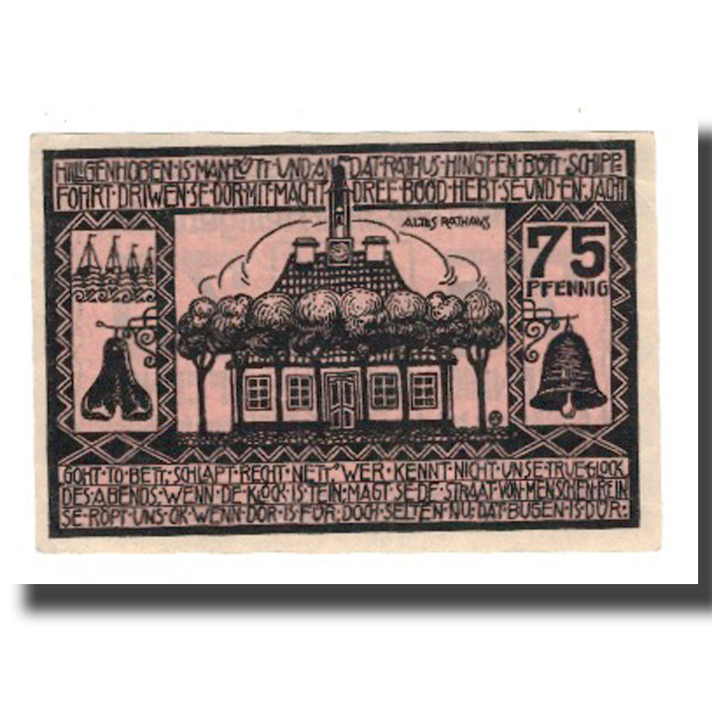 Banknote, Germany, Heiligenhafen Stadt, 75 Pfennig, Batiment, 1923, 1923-12-31