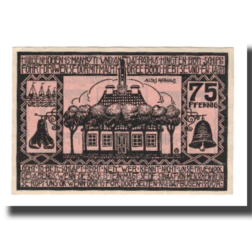 Banknote, Germany, Heiligenhafen Stadt, 75 Pfennig, batiment 1, 1923