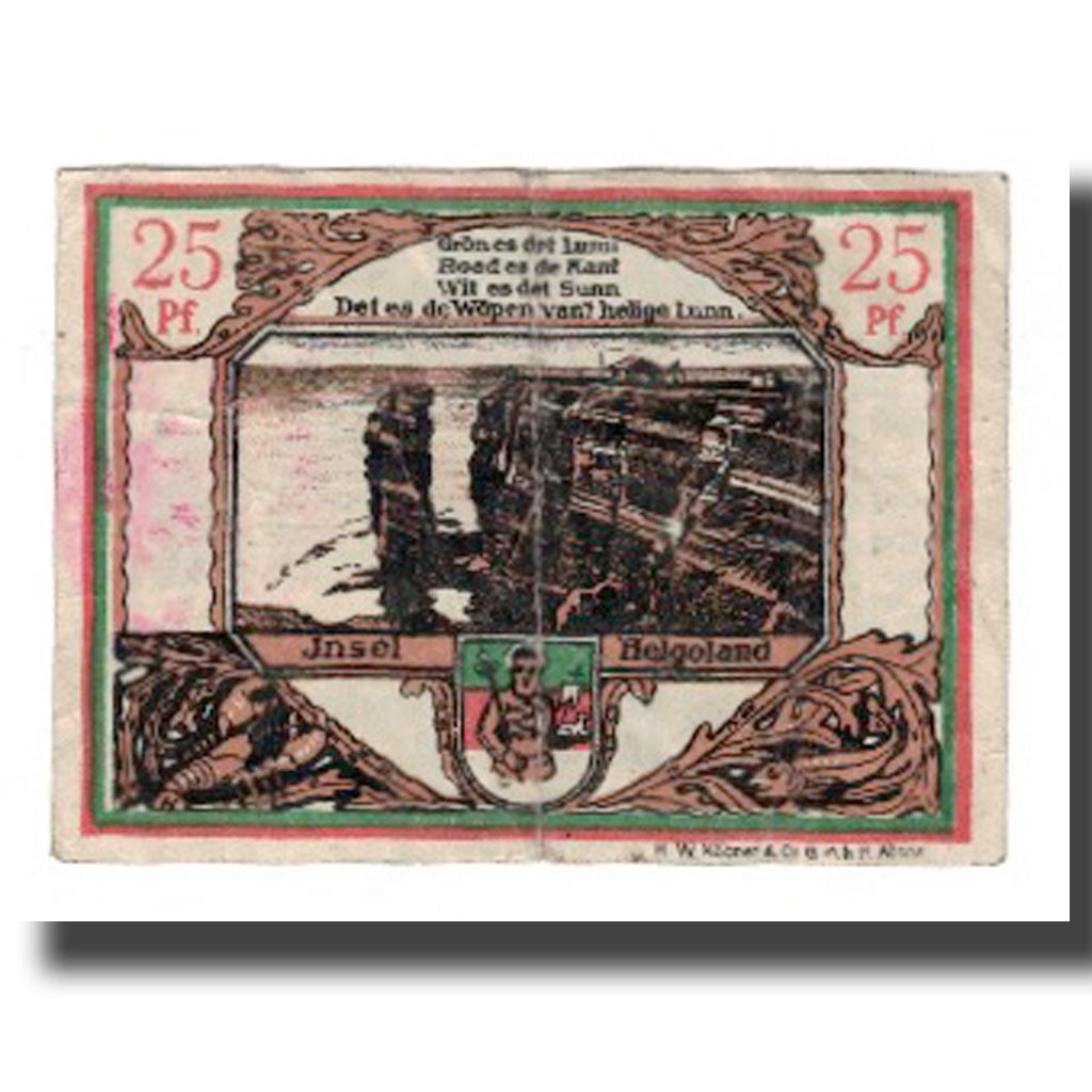 Banknote, Germany, Helgoland Spar & Leihkasse der Landgemeinde, 25 Pfennig