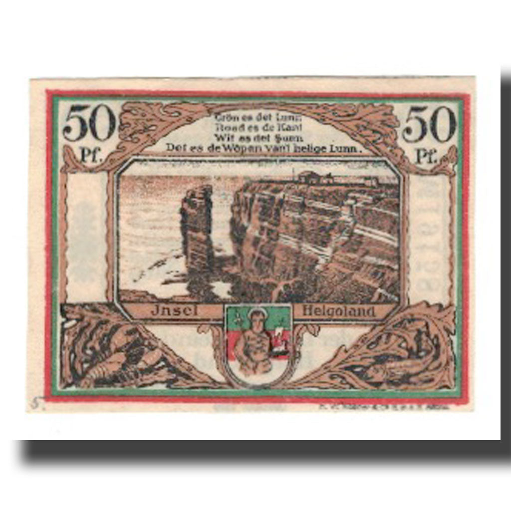 Billet, Allemagne, Helgoland Spar & Leihkasse der Landgemeinde, 50 Pfennig