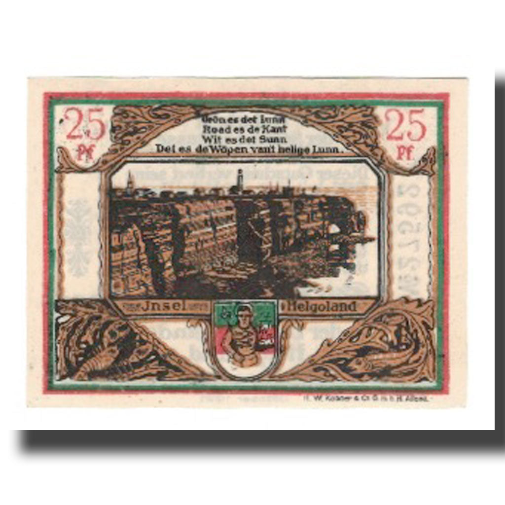 Banknote, Germany, Helgoland Spar & Leihkasse der Landgemeinde, 25 Pfennig