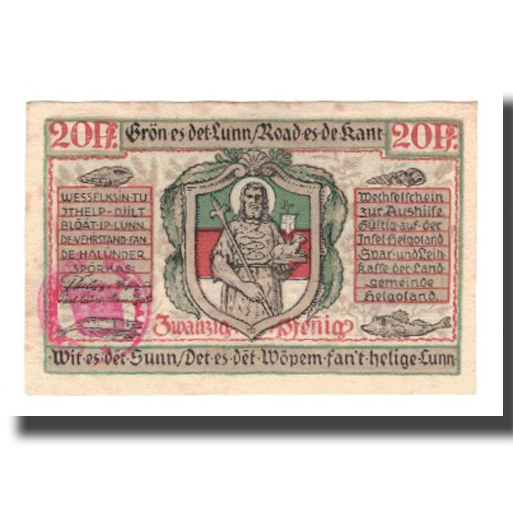 Banknote, Germany, Helgoland Spar & Leihkasse der Landgemeinde, 20 Pfennig