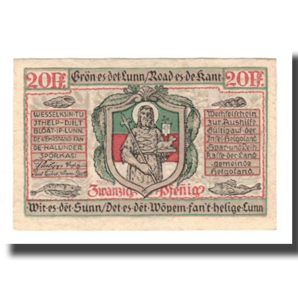 Banknote, Germany, Helgoland Spar & Leihkasse der Landgemeinde, 20 Pfennig