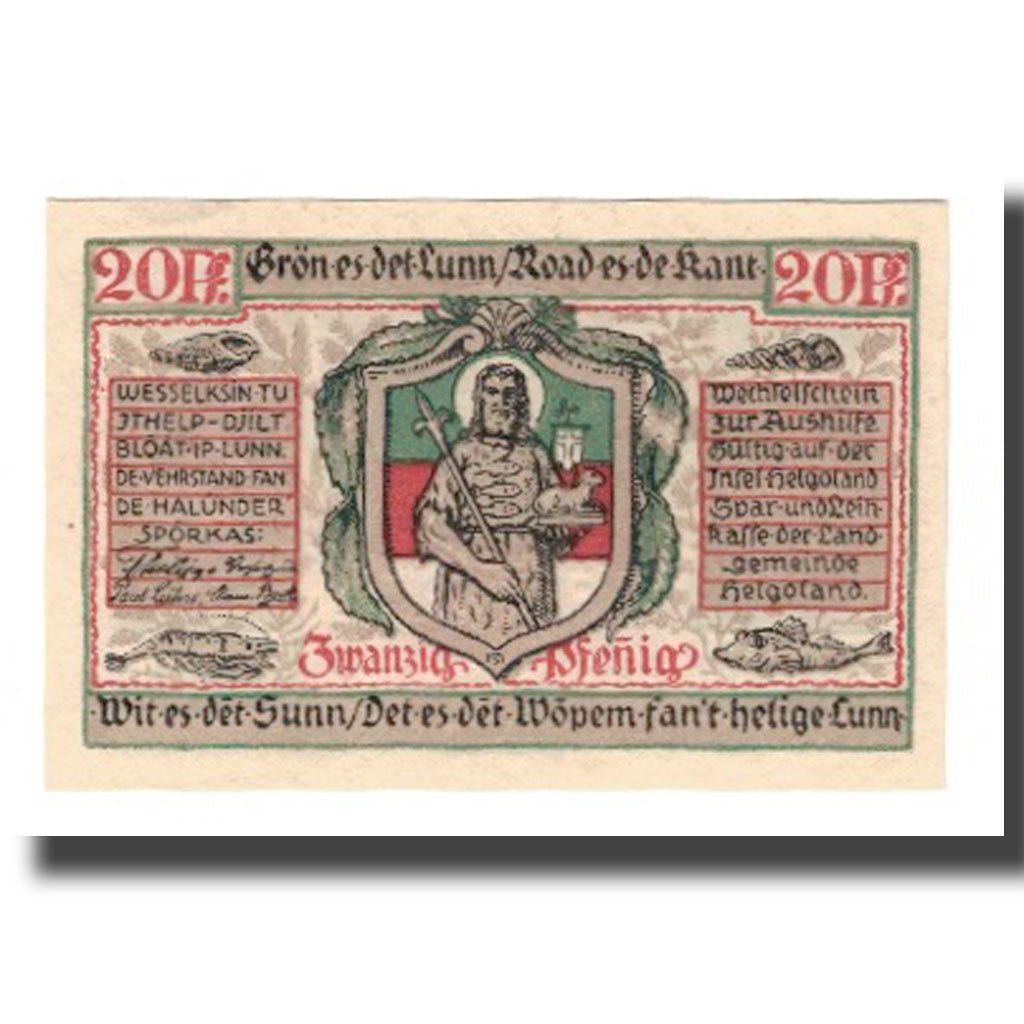 Banconote, Germania, Helgoland Spar & Leihkasse der Landgemeinde, 20 Pfennig