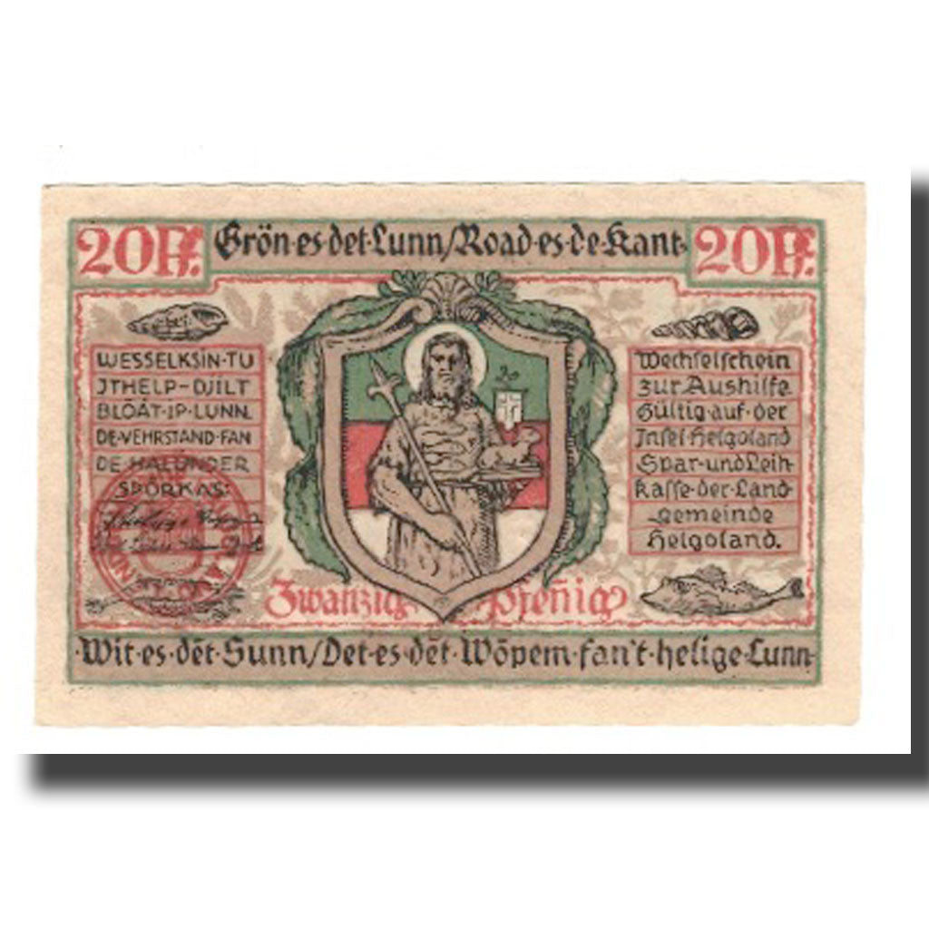 Banknote, Germany, Helgoland Spar & Leihkasse der Landgemeinde, 20 Pfennig