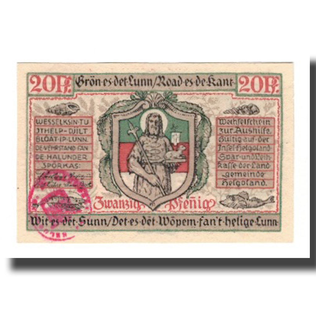 Banknote, Germany, Helgoland Spar & Leihkasse der Landgemeinde, 20 Pfennig