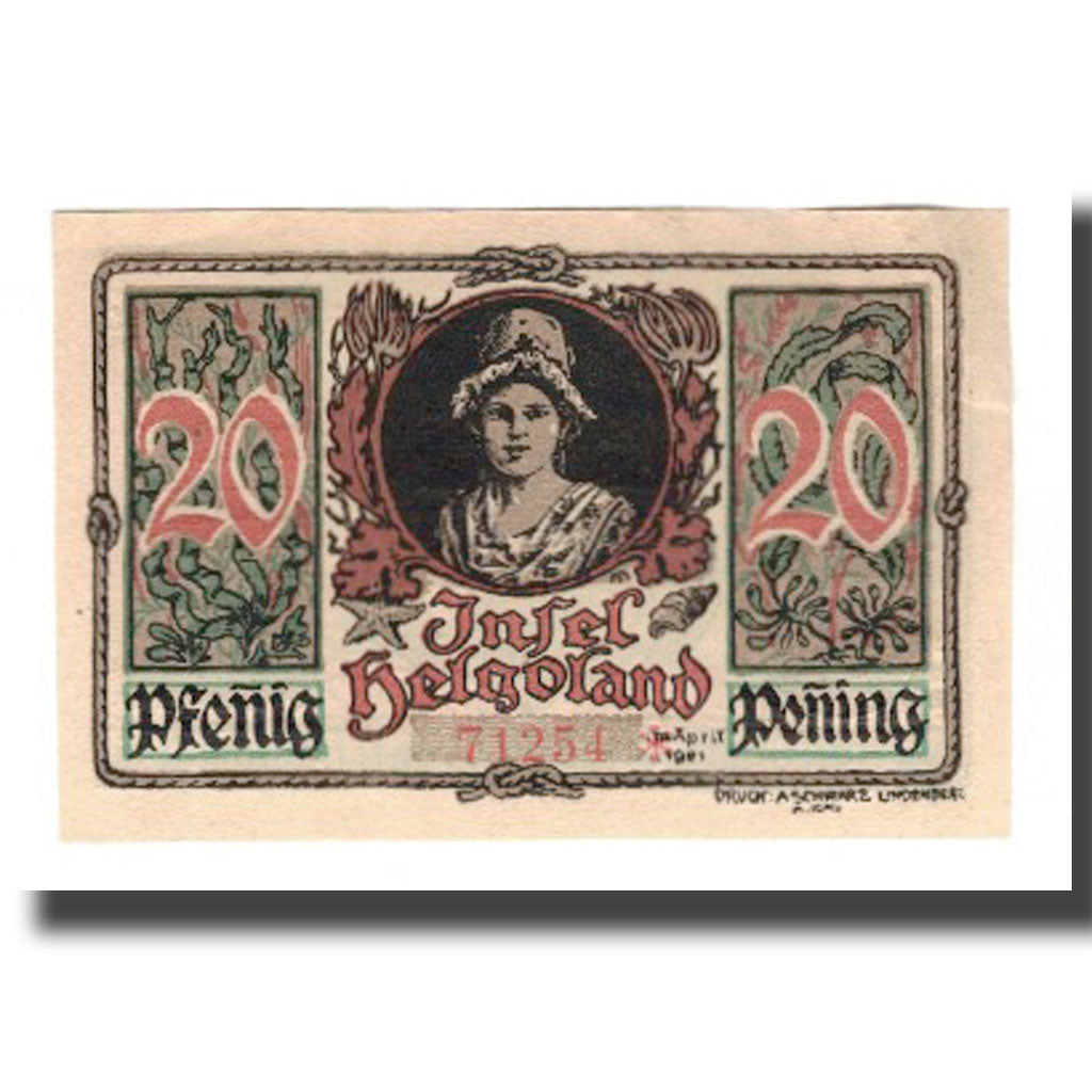Banknote, Germany, Helgoland Spar & Leihkasse der Landgemeinde, 20 Pfennig