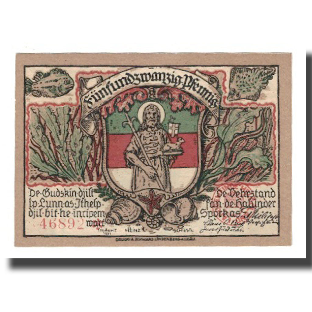 Nota, Alemanha, Helgoland Spar & Leihkasse der Landgemeinde, 25 Pfennig