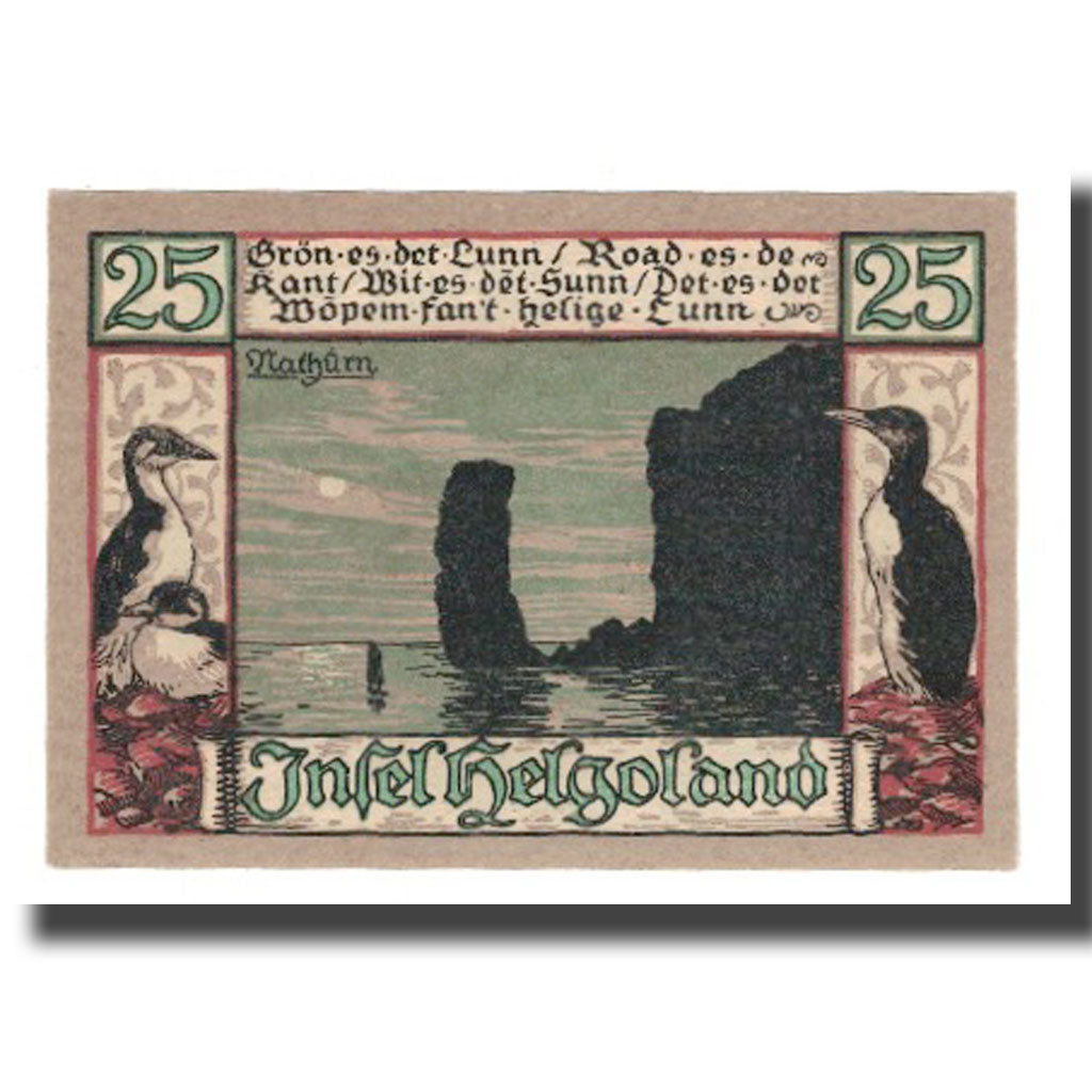 Nota, Alemanha, Helgoland Spar & Leihkasse der Landgemeinde, 25 Pfennig