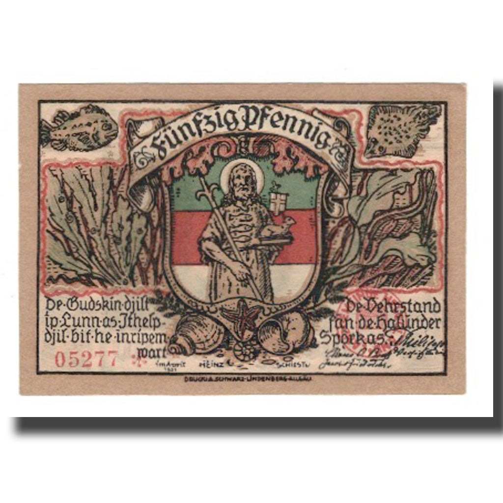 Banknote, Germany, Helgoland Spar & Leihkasse der Landgemeinde, 50 Pfennig