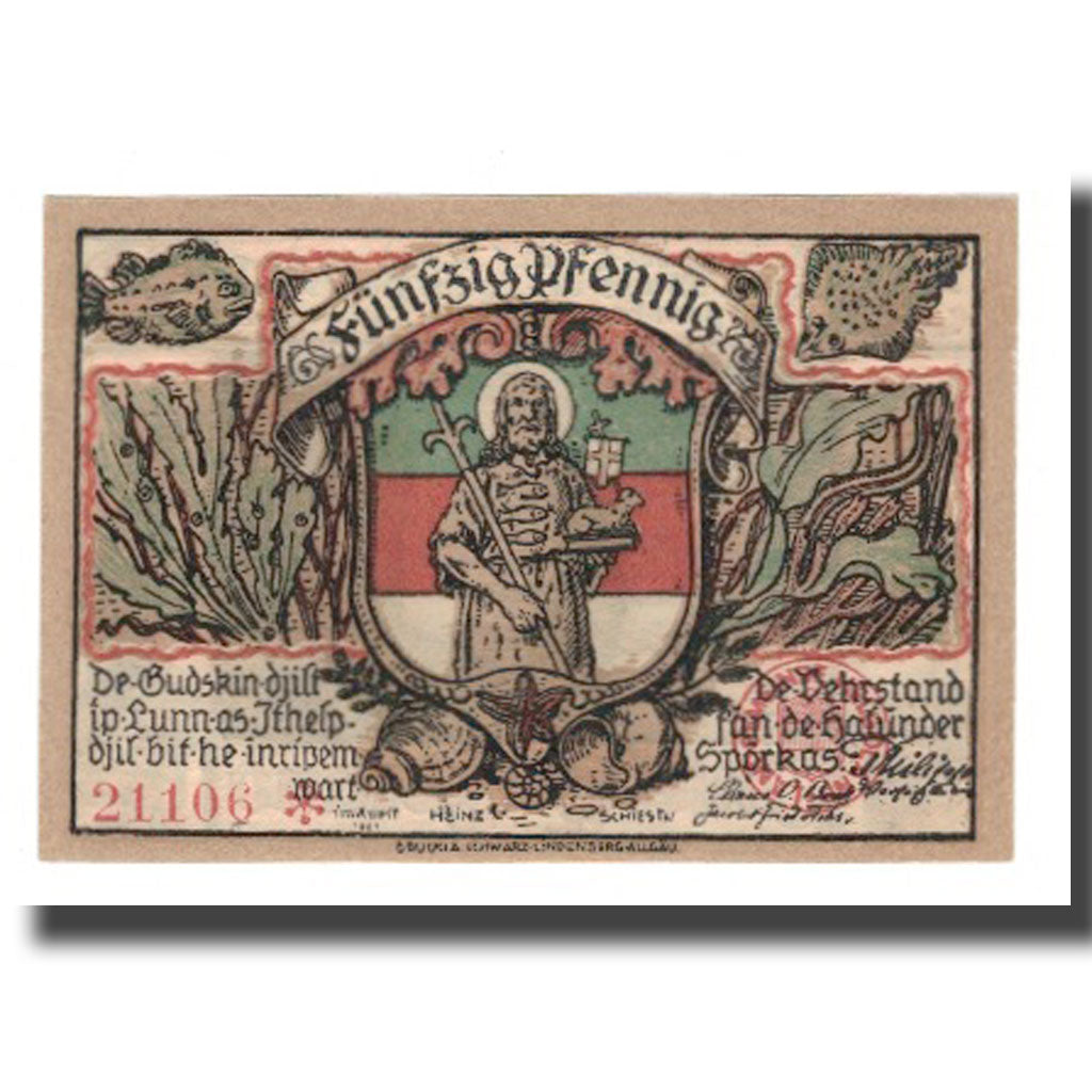Banknote, Germany, Helgoland Spar & Leihkasse der Landgemeinde, 50 Pfennig