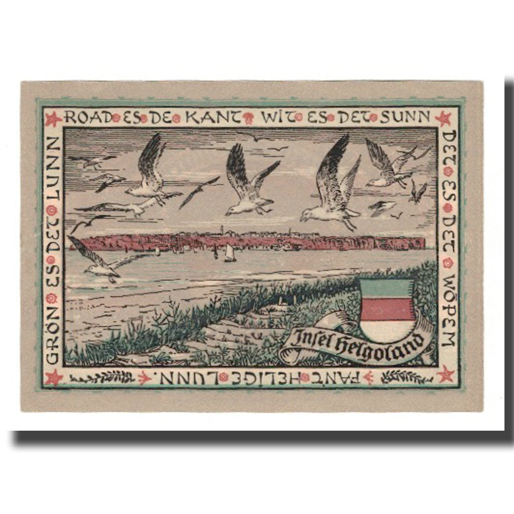 Banknote, Germany, Helgoland Spar & Leihkasse der Landgemeinde, 1 Mark, oiseaux