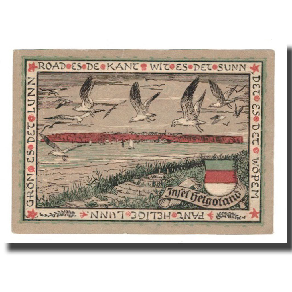 Banknote, Germany, Helgoland Spar & Leihkasse der Landgemeinde, 1 Mark, Oiseaux