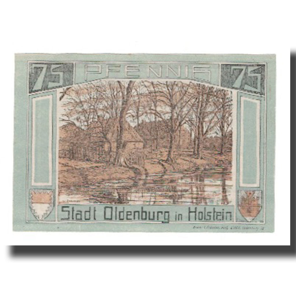 Banknote, Germany, Oldenburg i. Holstein Stadt, 75 Pfennig, paysage 1, 1922