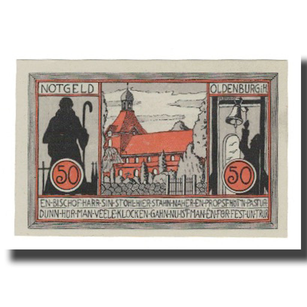 Banknote, Germany, Oldenburg i. Holstein Stadt, 50 Pfennig, personnage, 1922