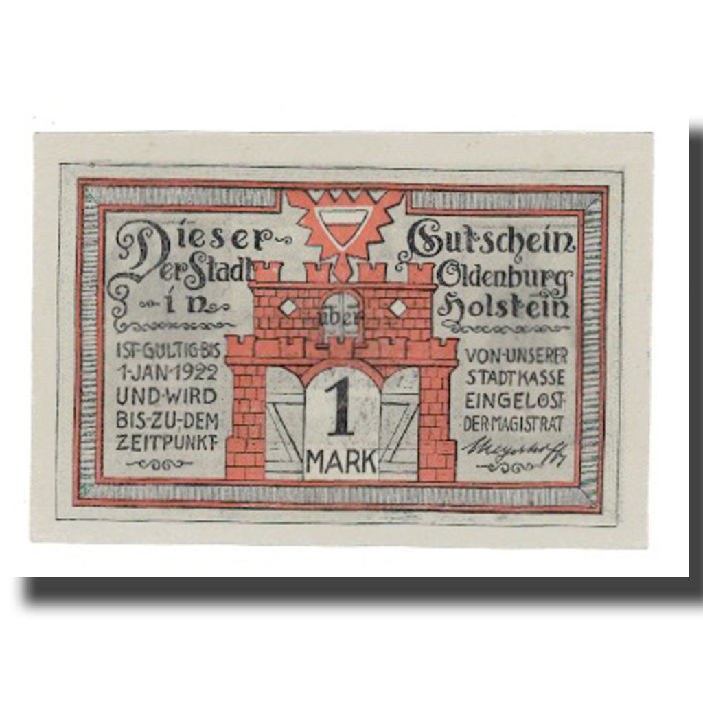 Banknote, Germany, Oldenburg i. Holstein Stadt, 1 Mark, personnage, 1922