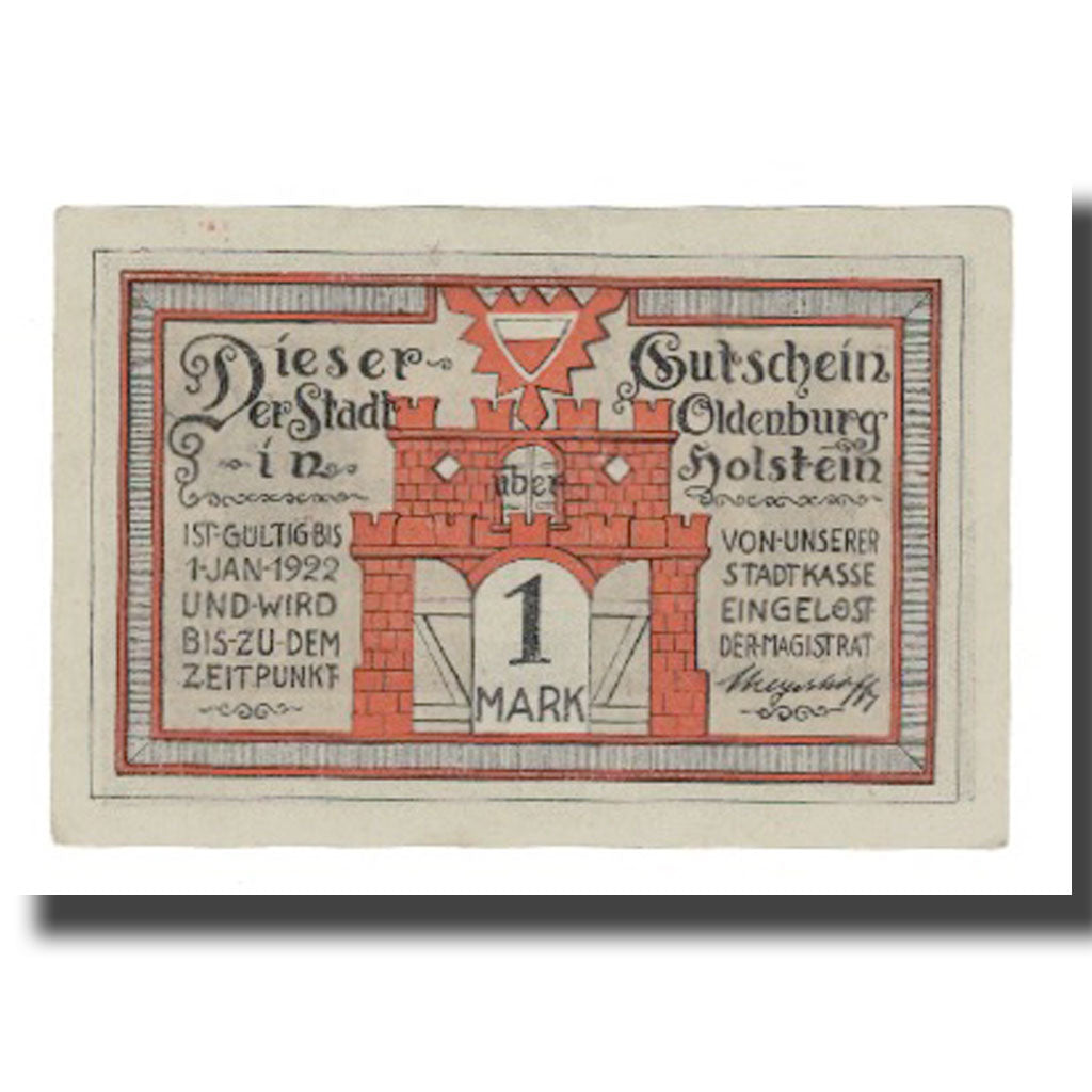Banknote, Germany, Oldenburg i. Holstein Stadt, 1 Mark, personnage 1, 1922