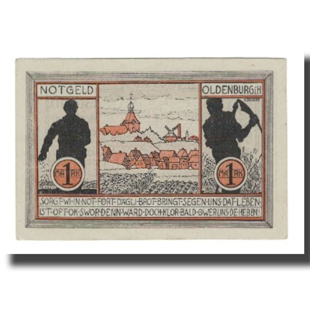 Banknote, Germany, Oldenburg i. Holstein Stadt, 1 Mark, personnage 1, 1922
