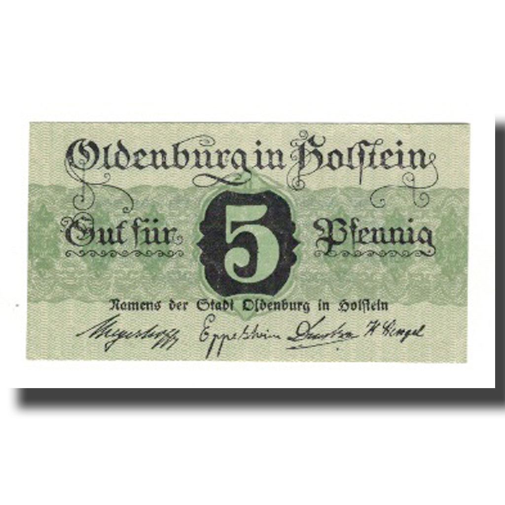 Banknote, Germany, Oldenburg i. Holstein Stadt, 5 Pfennig, Texte, Undated