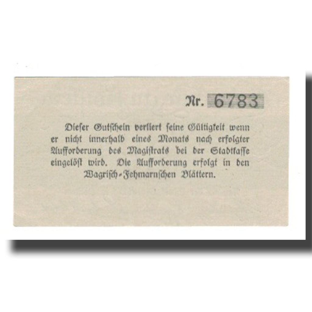 Banconote, Germania, Oldenburg i. Holstein Stadt, 50 Pfennig, Texte, Undated