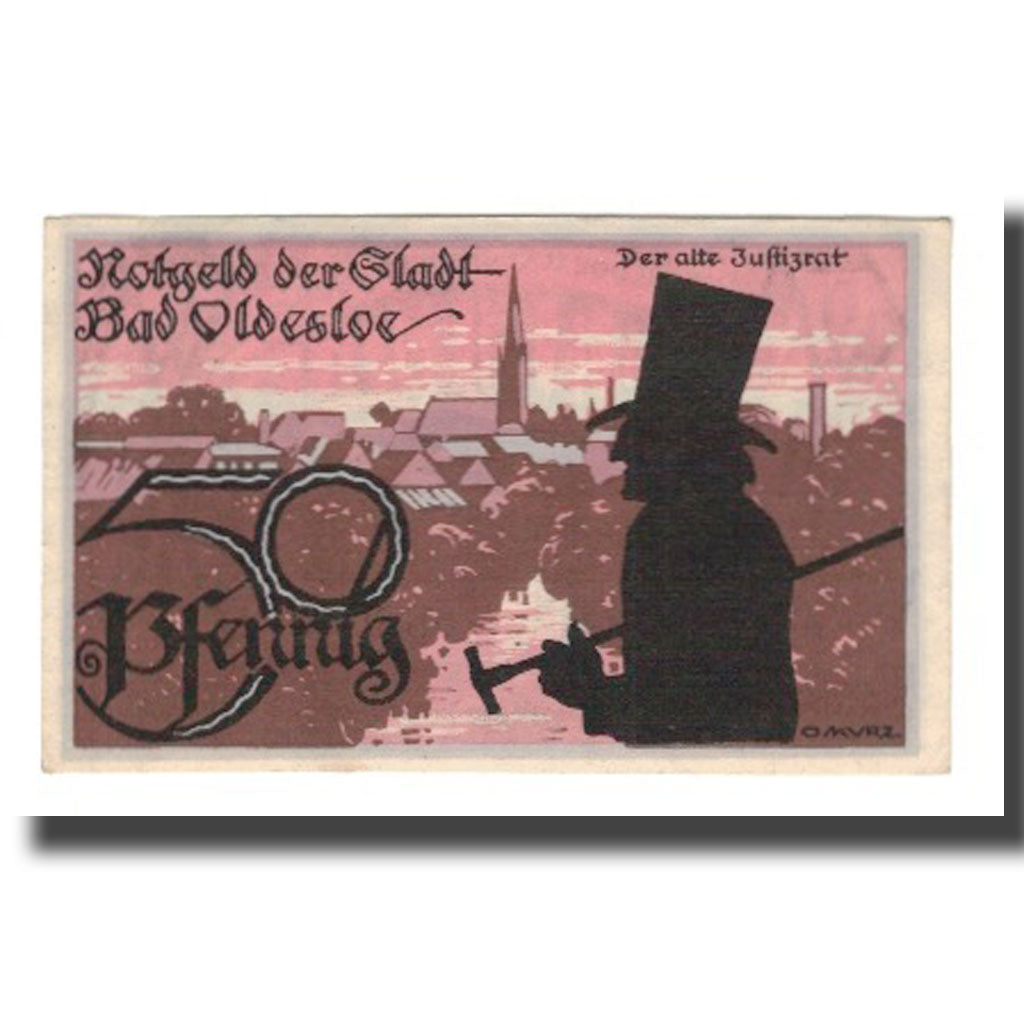 Banknote, Germany, Oldesloe, Bad Stadt, 50 Pfennig, valeur faciale, undated